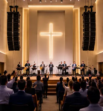 Sonido Line Array para iglesias